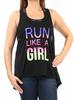 Ideology Womens Graphic Racerback Tank Top Run Like a Girl