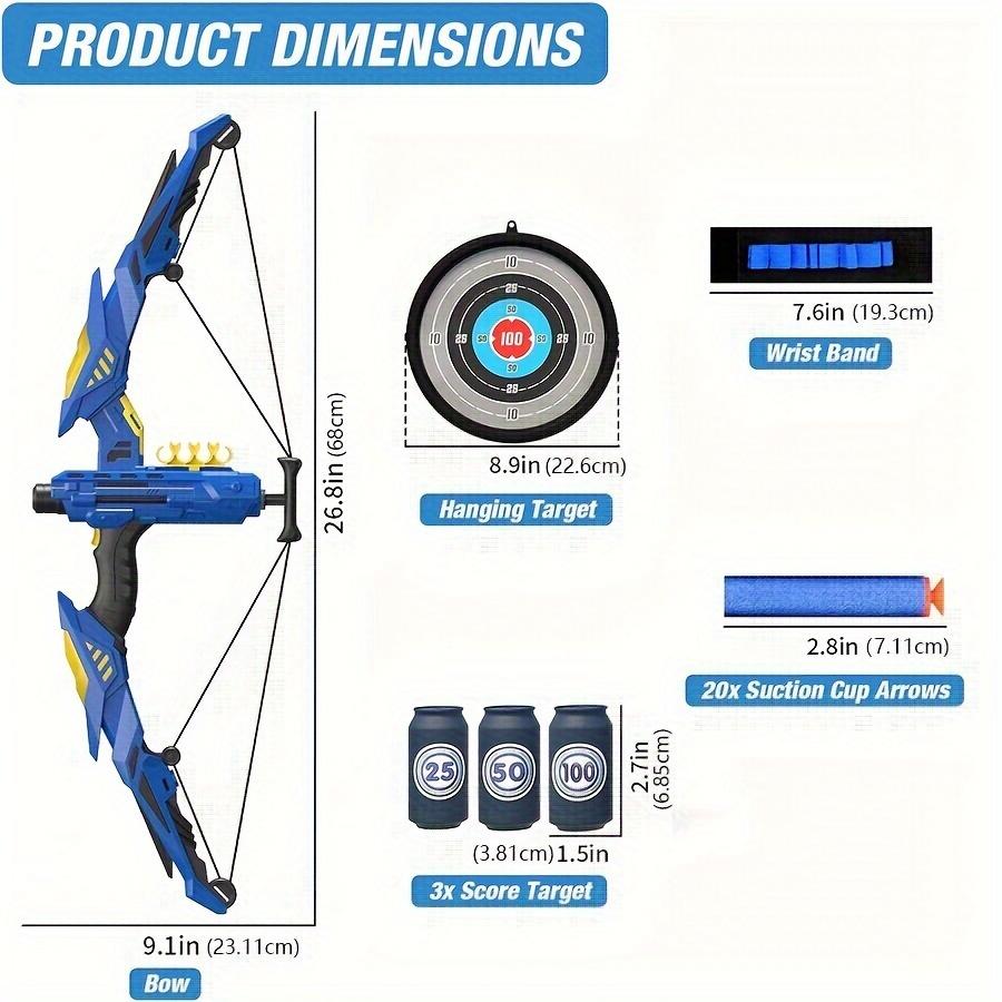 

Детский набор для стрельбы из лука с мягкими стрелами и светодиодной подсветкой, спортивный подарок для мальчиков и девочек для игр в помещении и на открытом воздухе, Хэллоуин/Рождество/День благодарения