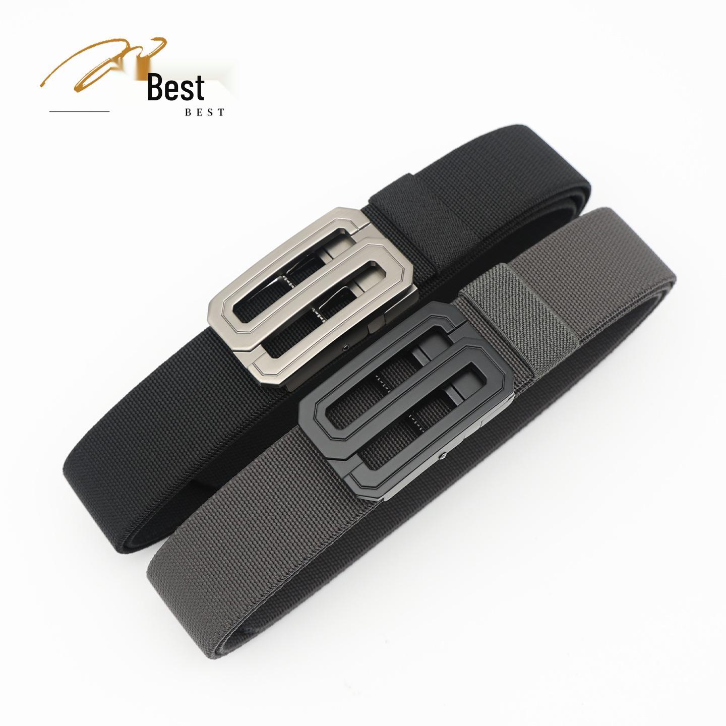 Мужской прочный тактический нейлоновый ремень для походов и спорта Black Buckle - Coffee