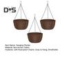 3 Pcs Outdoor Hanging Planters Fabric Flower Baskets with Metal Chains Breathable Hanging Pots for Orchids Ferns Balcony Porch Decor