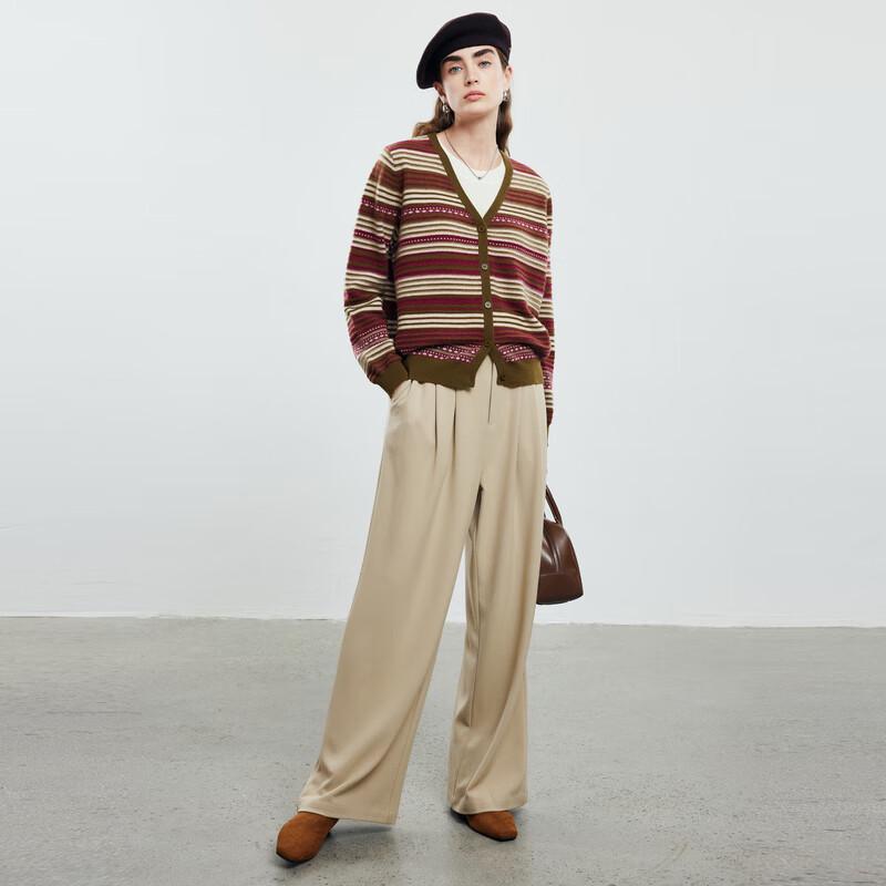 PALUOPO Autumn/Winter Retro Fair Isle Jacquard Cashmere Cardigan