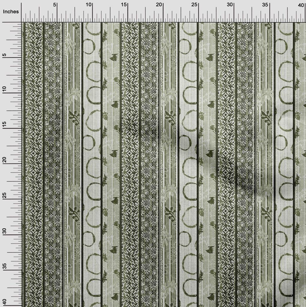 oneOone Cotton Flex Dark Green Fabric Aaian Batik Craft Projects Decor Fabric Printed By The Yard 40 Inch