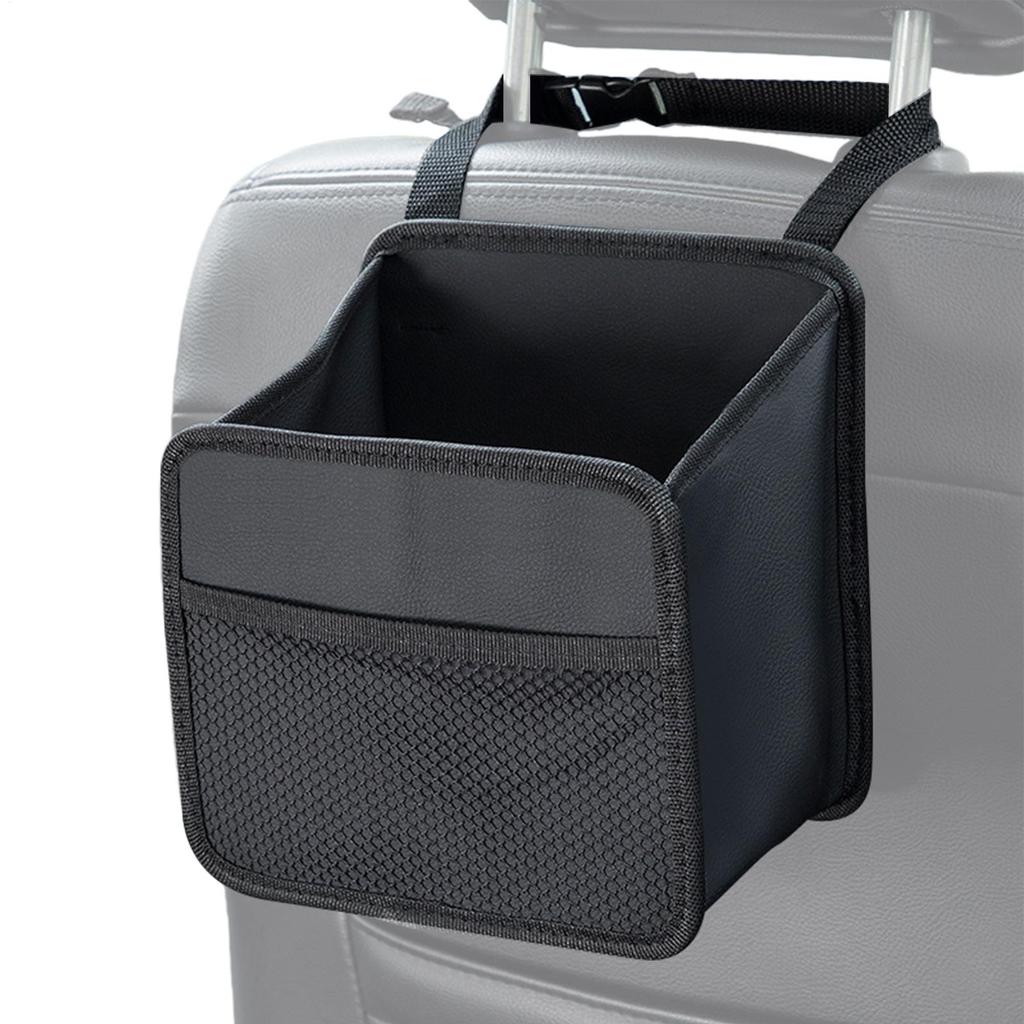 Car Seat Back Storage Bag Foldable Beverage Holder Universal Auto Back Hanging Water Bottle Carrier PU Leather Storage Bag