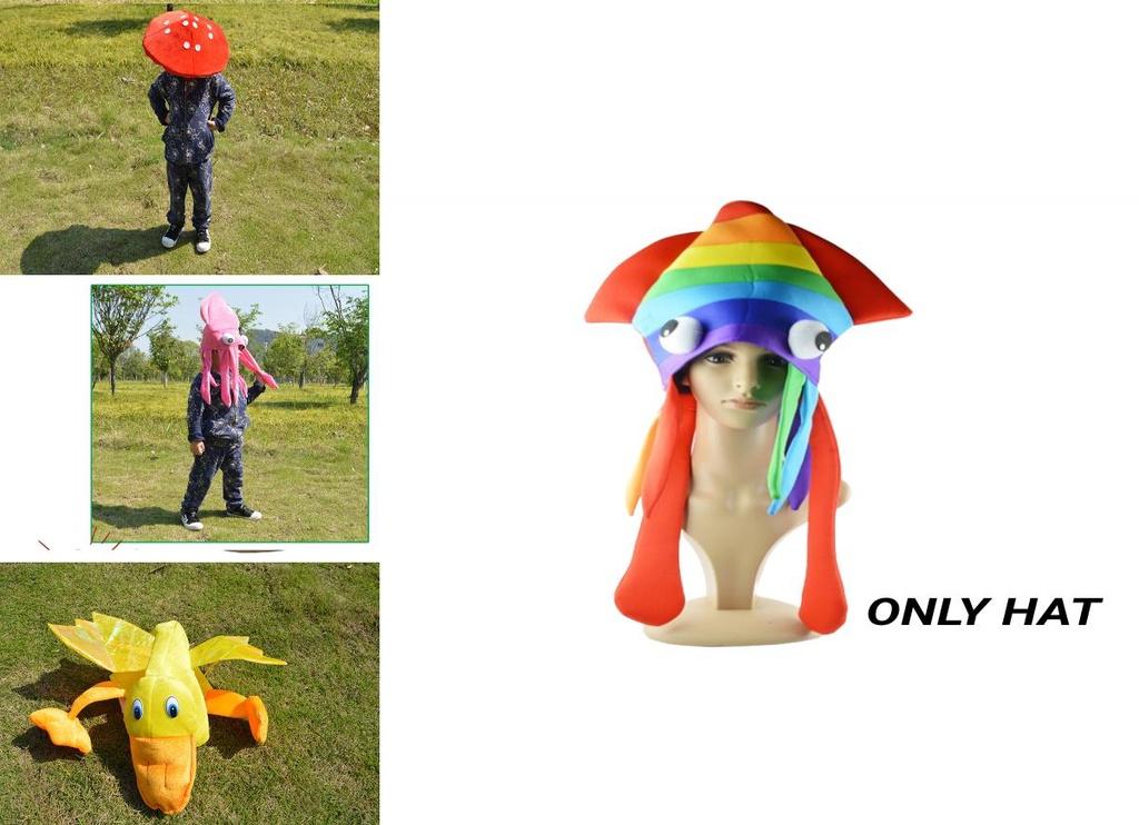 Sombrero de Pulpo de Colores Para Halloween Divertido y Creativo Atrezzo Fotográfico Para Parejas y Niños