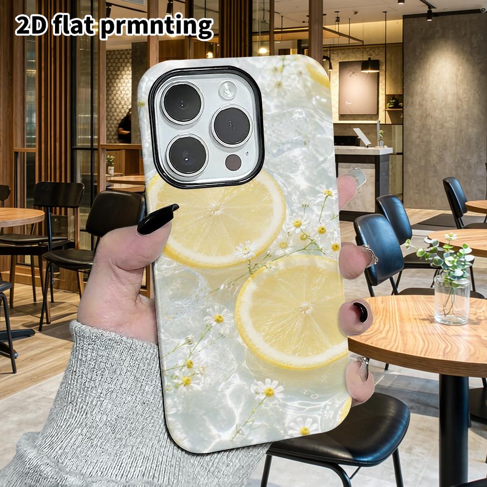 Phone Case: 2D Flat Suitable for iPhone 18 17 16 15 14 13Pro Film Protection Case, Couple Style, Lemon Chamomile, Christmas and Halloween Gifts