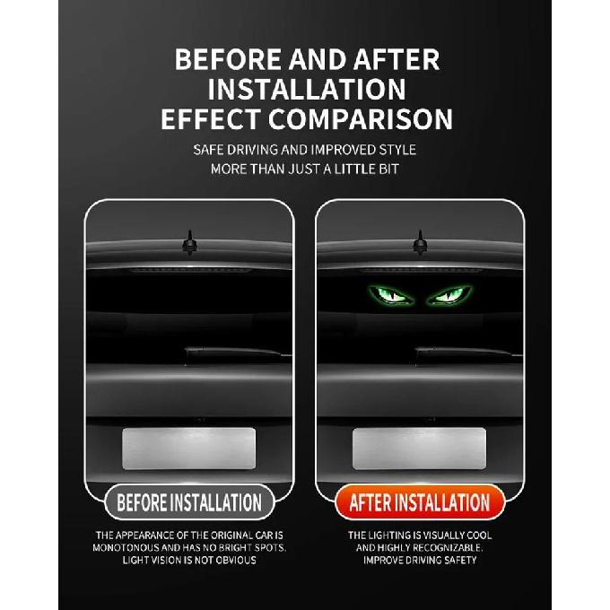 Solar Power Car Demon Eye Light Cool Flashing Warning Light Dynamic Safety Vehicle Signal Lights Car Wireless Decorative Light Neon Lights 4