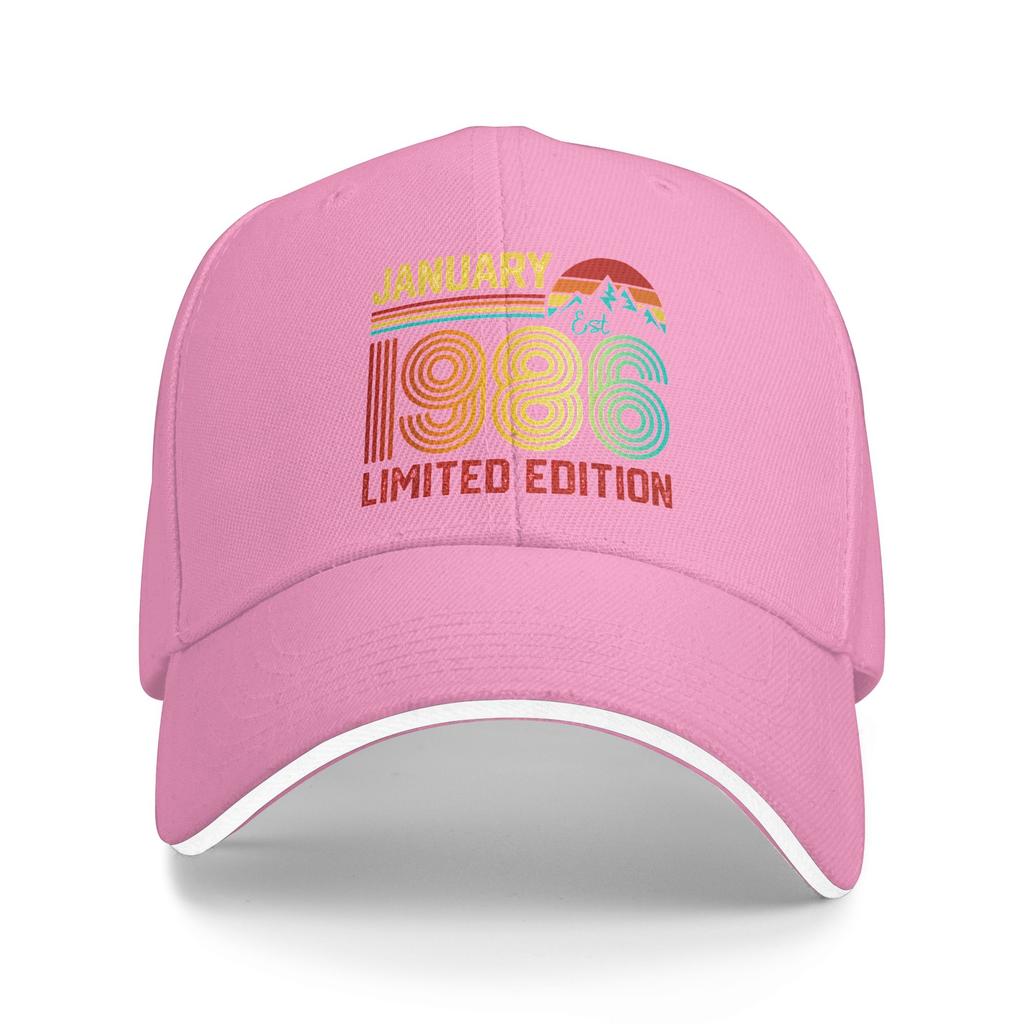 Retro January 1986 Limited Edition 40 Year Old 40th Birthday Baseball Cap Men  Design Trucker Hat Summer Outdoor Baseball Caps
