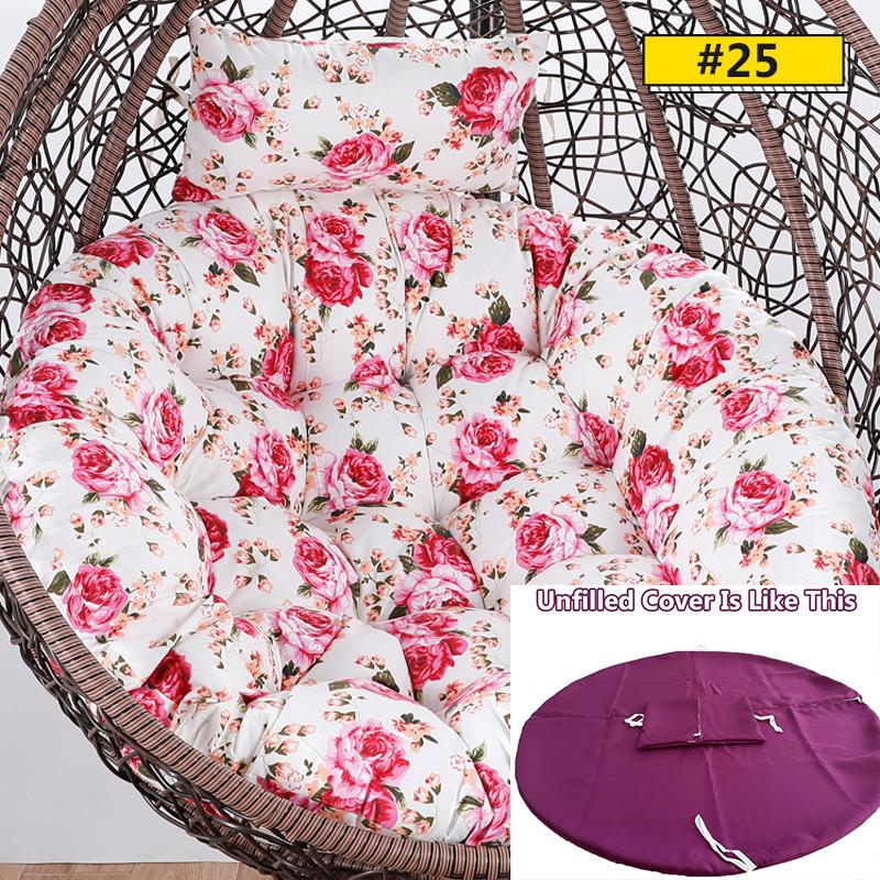 Hanging Swing S/L Unfilled or Filled Egg Basket Seat Chair Cushion Cover (NO Chair)Papasan Round Detachable Pillow Home Patio