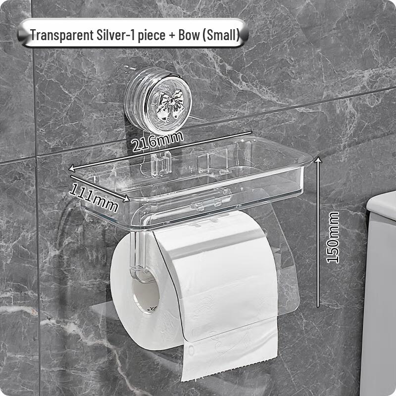 

Aige Transparent Silver Round Toilet Paper Holder