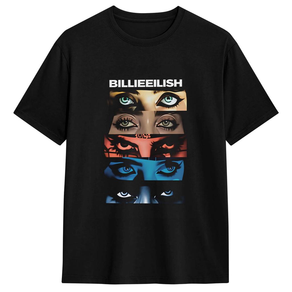 Bbillie Eilishs T Shirt Summer Cotton Tshirts For Unisexs Casual Tshirt Shortsleeve Awesome Tees