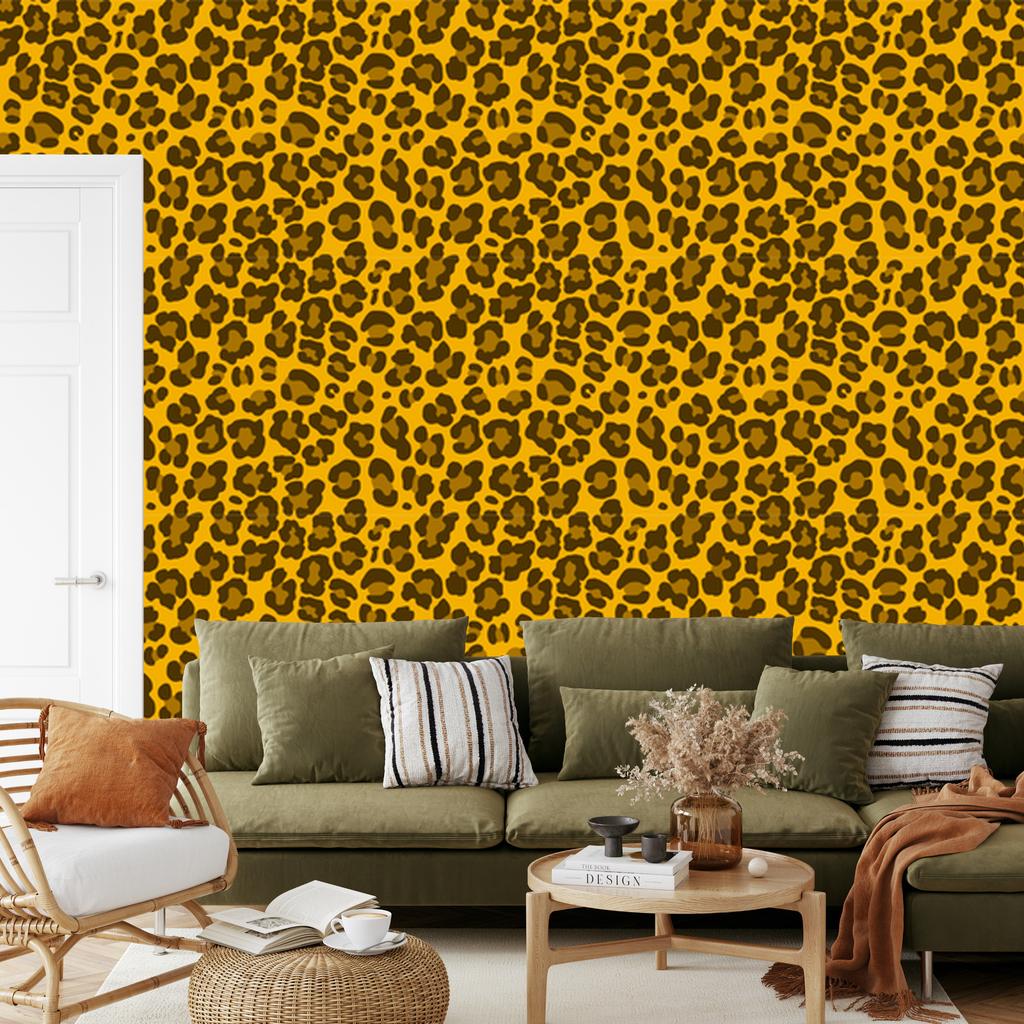 Yellow Leather Wallpaper Gold and Ochre for Living Room and Bedroom 50x1000
