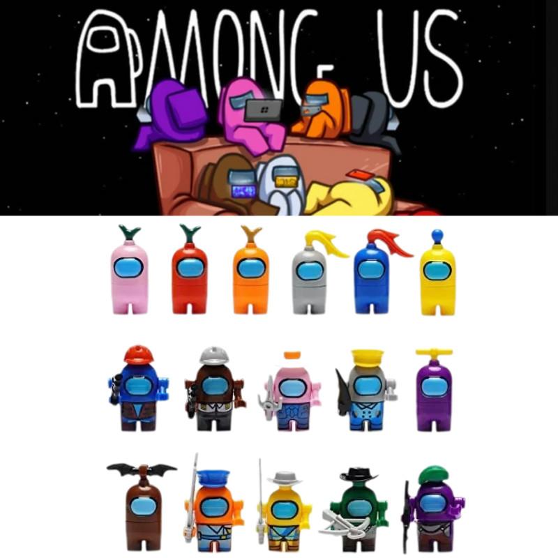 Exciting Space Among Us 16 Character Mini Building Blocks Perfect For Kids Playtime