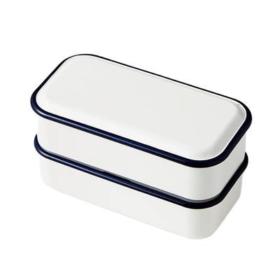 Takenaka Bento Box RETRO MODA Square Lunch Navy Upper 275ml Lower 275ml