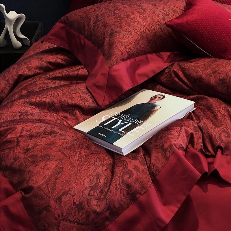 OEING Luxury Red Wedding Bedding Set