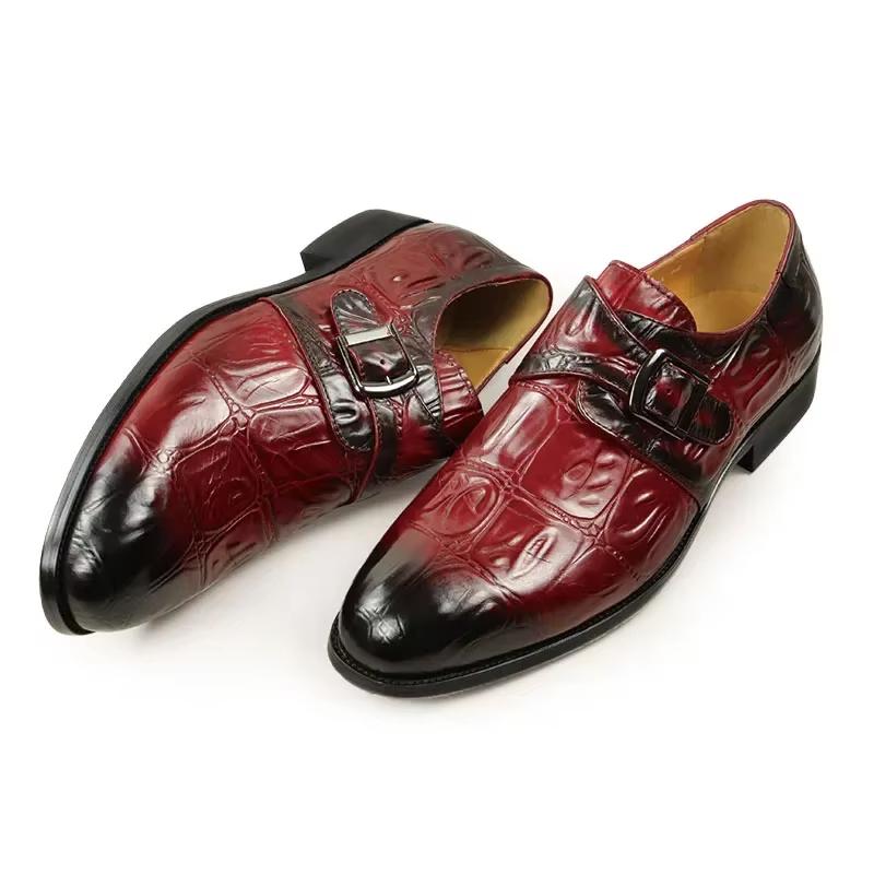 

Модные итальянские мужские лоферы класса люкс, повседневная обувь из натуральной кожи, удобная для ежедневной носки, модный дизайн с пряжкой, обувь премиум-класса 48 красный