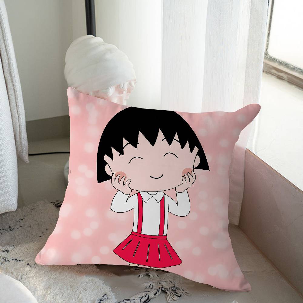 Chibi M-Maruko Chan Pillow Anime Pillow Sofa Bed Head Pillow Cover Cushion Cover 45x45 Cm Fashion