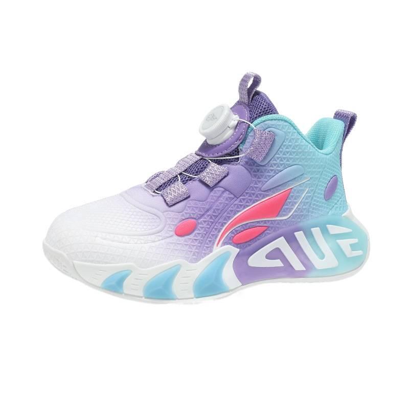 Spring and Autumn mesh breathable soft-soled non-slip sports shoes children's basketball shoes small middle-aged and older children's boys' rotating b