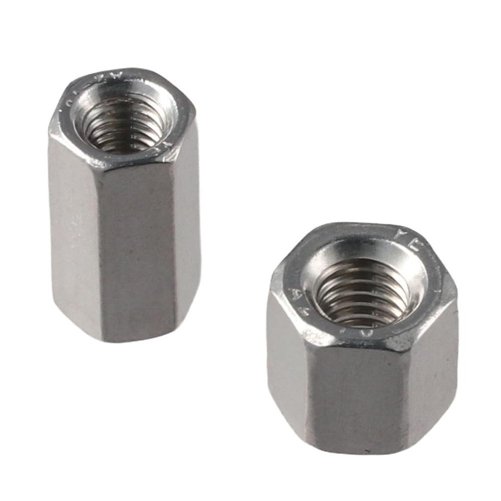 10Pcs Silver Tone Hex Coupling Nuts M3 M4 M5 M6 Metric Size Smooth Hex Rod Coupling Nut