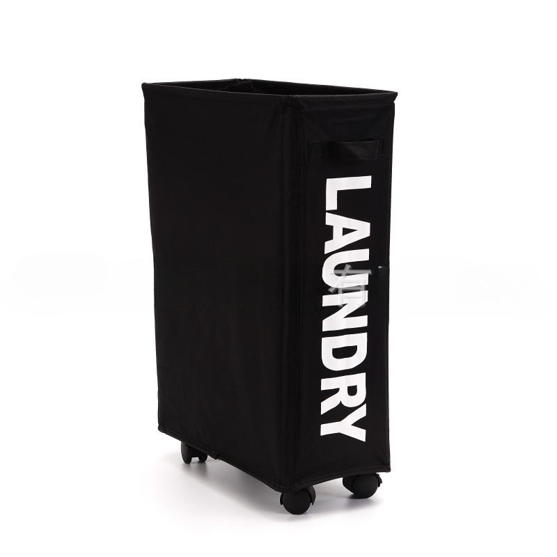 Rolling Slim Laundry Basket Wheels Foldable Laundry Hamper Handle Collapsible Laundry Sorter Organizer Tall Storage Basket Bin