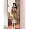 Women's Khaki Wool Coat - Autumn/Winter 2025, High-End Korean Style, Petite & Plus Size.