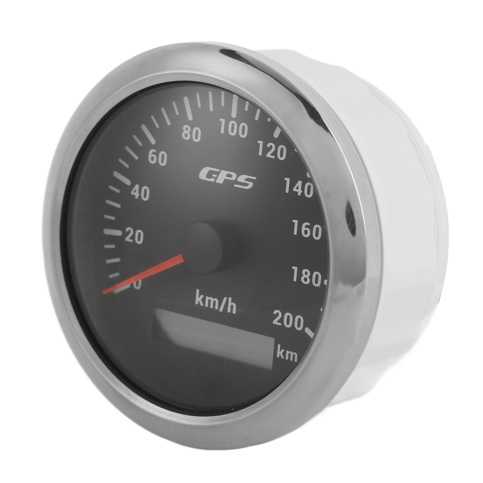 

3.3in GPS Speedometer 0‑200KM H Speed Gauge with Backlight IP67 Waterproof for Car Marine Boat YachtBlack Dial чёрный