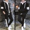 Tracksuit and Sweatsuit Plus Sizes Loose Stylish Hoodie with Long [foveitaa] Men's Set, Available, Fall/Spring Wear, Fit, Zip-Up Pockets, Sleeves,