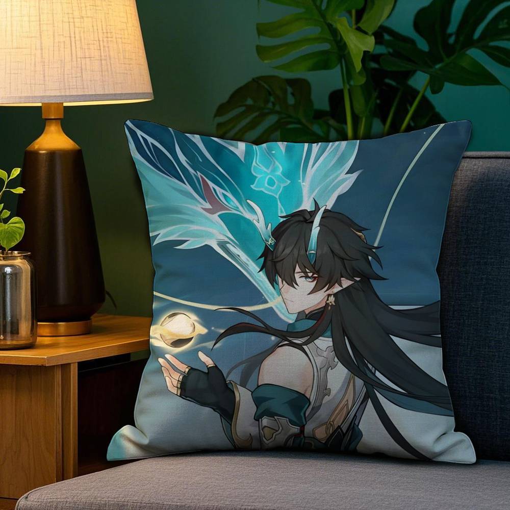 

Honkai Star Rail Дань Хэн Наволочка Плюшевая ткань Мягкая Двусторонняя печать Наволочка для диванной подушки Наволочки для декоративных подушек 12x12Inch