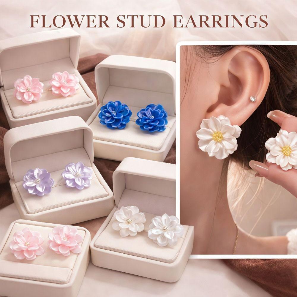 Luxury Camellia Earrings Exquisite Petals Earrings Fashion Flower Earrings  For Women Girls