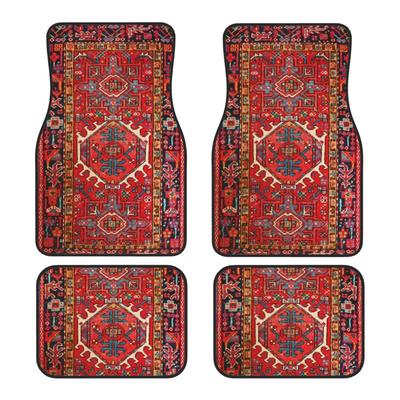 4PCS Antique Oriental Turkish Persian Carpet Front Rear Mat Set, Decorative Car Floor Carpets Rugs, Fit for Many Cars, Supplies