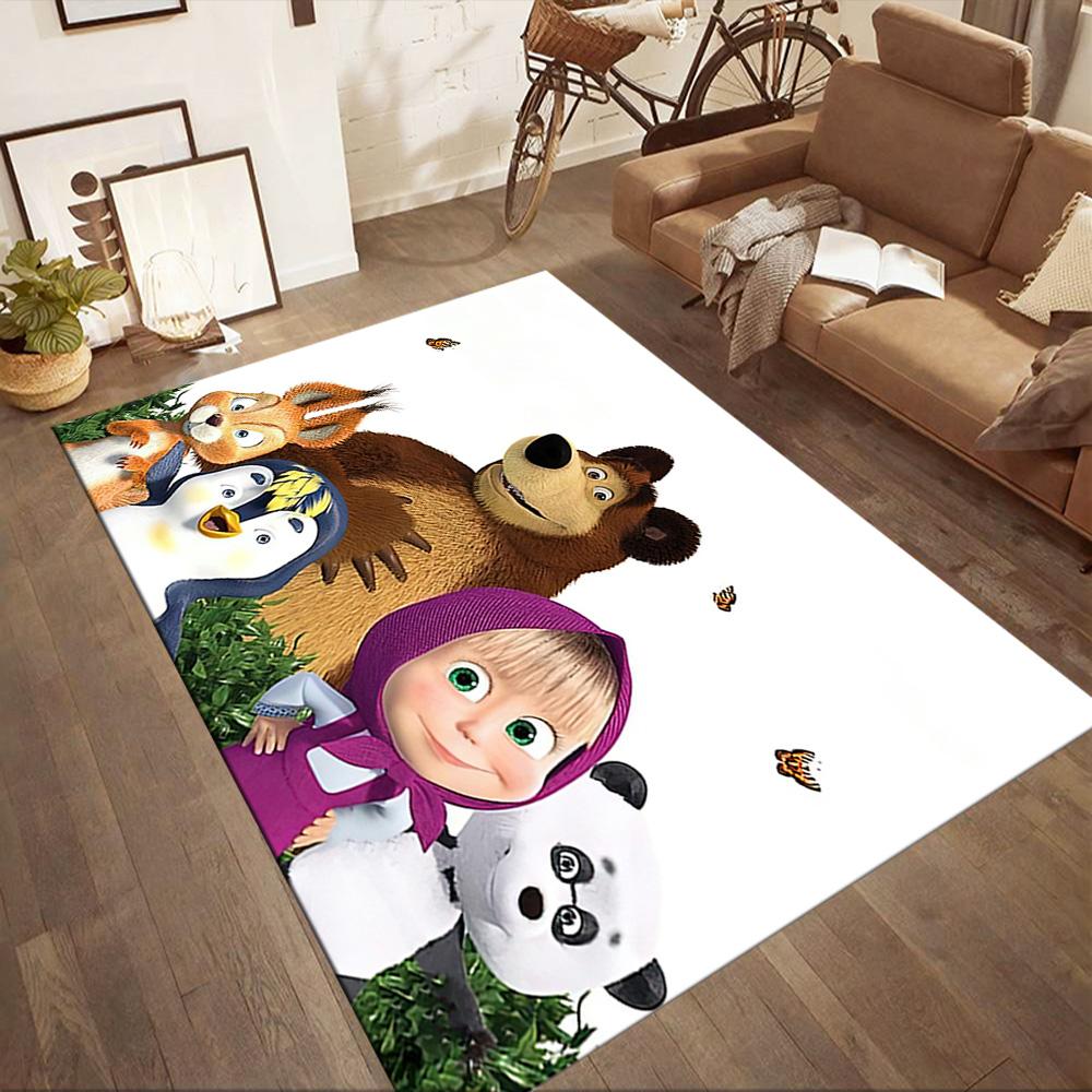 Masha Bear Area Rug Design for Kitchen Study Room Foyer Balcony Anti-slip Rug Office Home Decor Birthday/Christmas Gift