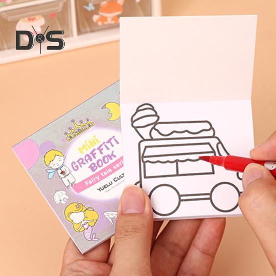 Kids Doodle Book Kids 5 Themes 50 Pictures Stimulate Imagination Portable Mini Graffiti Book with Simple Patterns