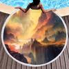 Sunrise Natural Scenery Round Beach Towel, Absorbent Quick Dry Sand Free Towel for Bathroom Pool Surf Travel Outdoor Meditation