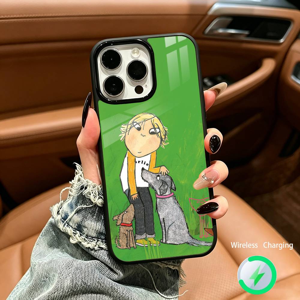 Animation Charlie and Lola For IPhone17 16 15 14 13 12 11 Plus Pro Max Plus Wireless Charger Phone Case