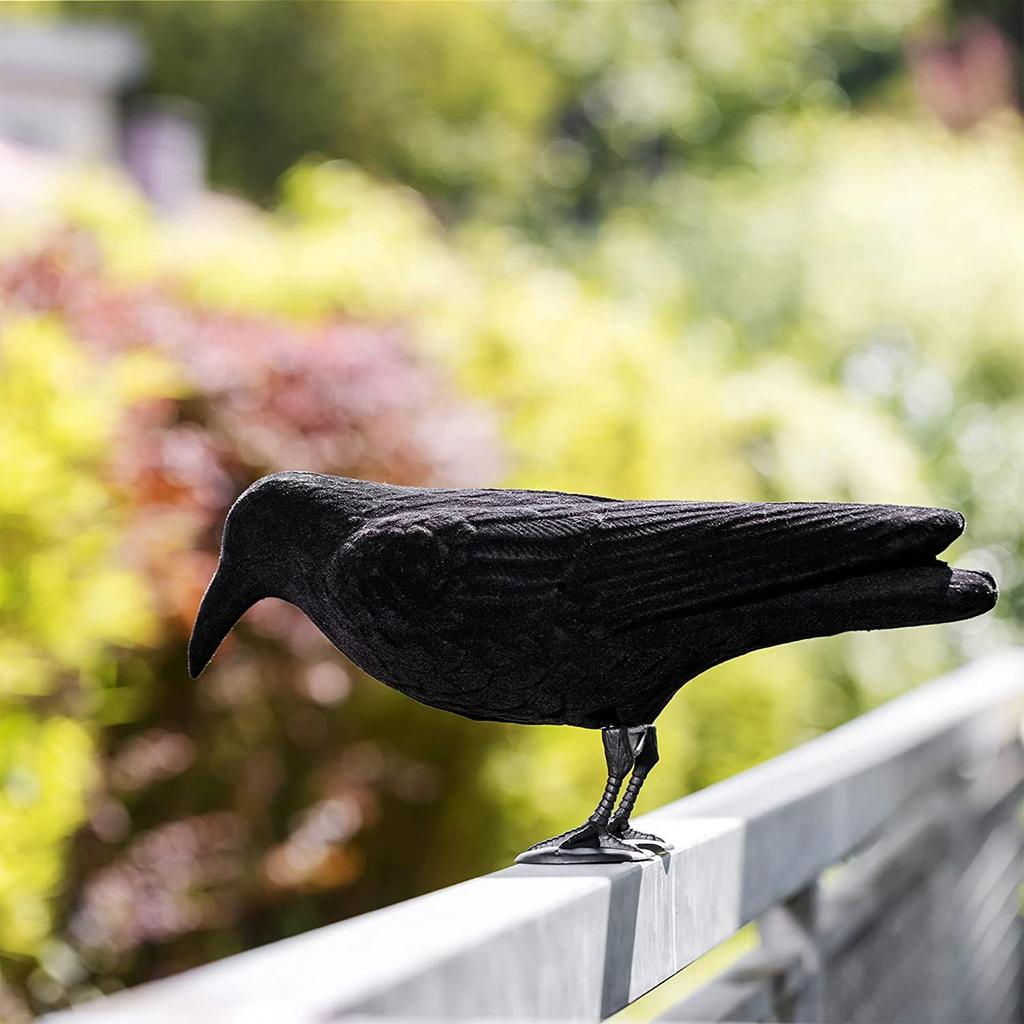 Black Waterproof Outdoor Hunting Crow Decoys Garden Bird Deter Scarecrow Mice Control Garden Scarer Bird Decoy For Garden