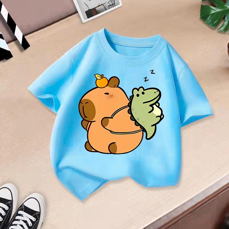 Dětské tričko Kapybara potisk Dětské tričko Děti 100% bavlna Oblečení Tričko Topy Tričko Chlapci Dívky Dětské tričko 2-13L
