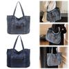 Women Denim Shoulder Bag Casual Underarm Bag Large Capacity Simple Tote Handbag Hasp Closure Trendy Hobo Bag Outdoor Travel Bag