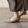 Versione in pelle di pecora~ Suede con temperamento francese, zeppa a punta, scollatura bassa, scarpe Mary Jane da donna, scarpe primaverili