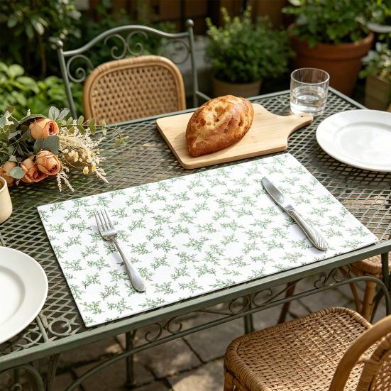 Retro Floral Placemat Cotton Linen Round Rectangular Placemat Heat Insulation Table Mat for Home Farmhouse Dining Table Protection Decoration