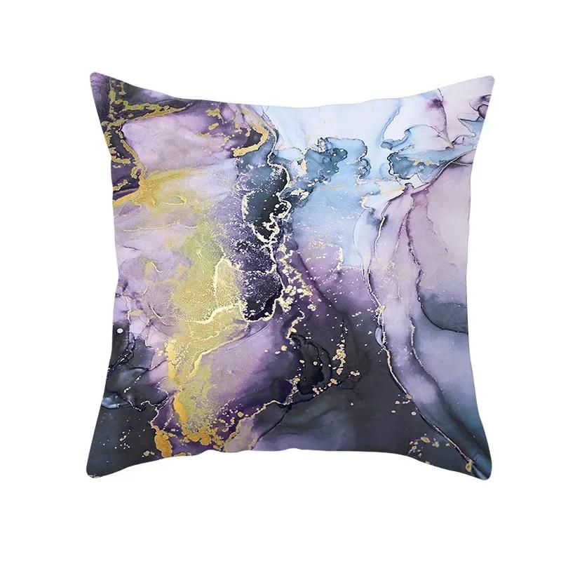 New Nordic Marble Gold Lines Print Cushion Cover Modern Abstrct Watercolor Art Decorative Pillow Cover Sofa Chair Throw Pillows
