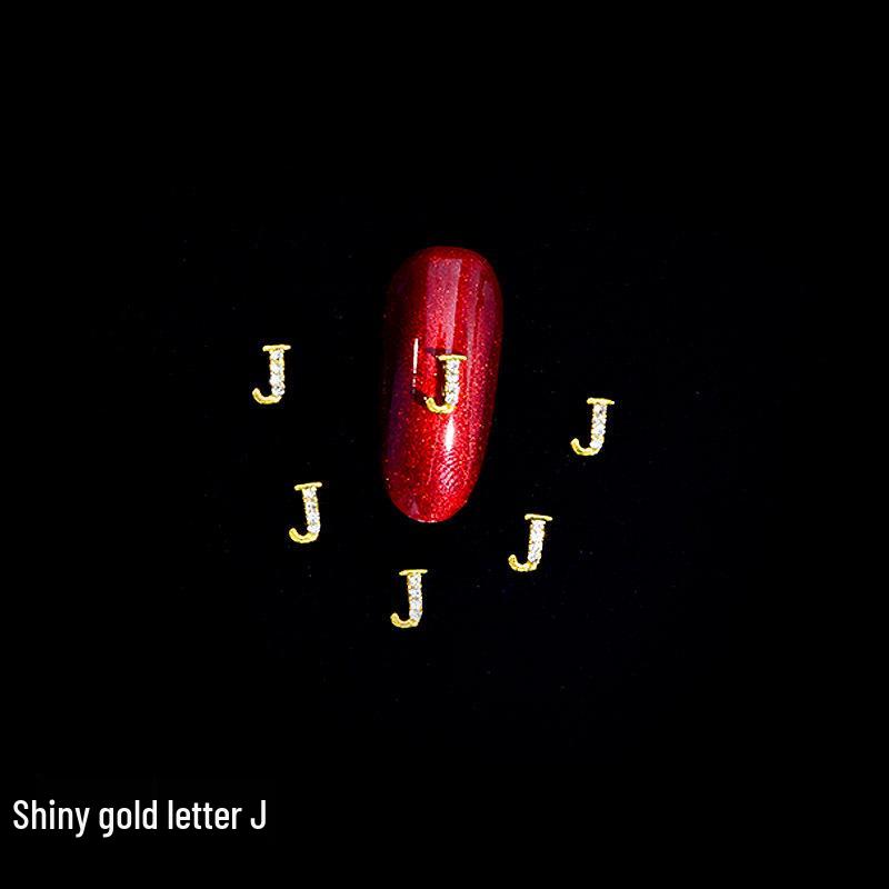 

Gold Rhinestone Alphabet Nail Art Decorations - 26 Letters