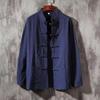 Men's Retro Chinese Cotton-Linen Stand Collar Long-Sleeve Shirt