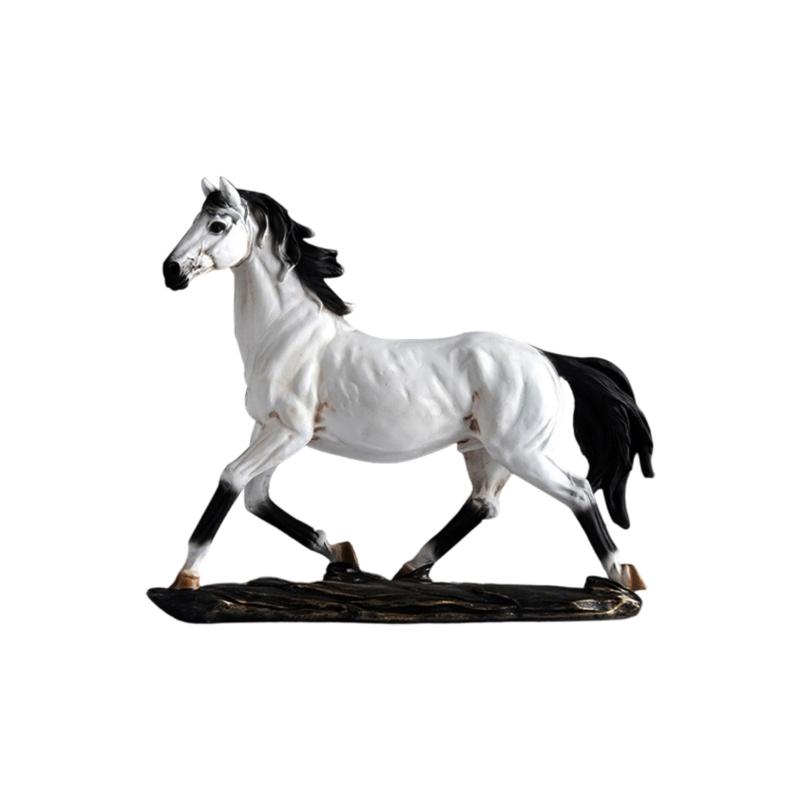 Resin Horse Statue Sculptures Decorative Animal Figurines Tabletop Ornament Symbols Wealth Career Home Decorations