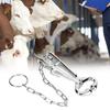 Stainless Steel Cattle Nose Ring Cow Nose Plier Traction Force Tool with Chain Metal Animals Locking Equipment Accessory