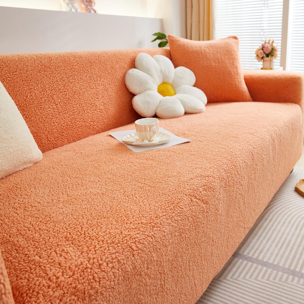 Velvet Winter Stretch Sofa Cover All-Inclusive Universal Cover Thickened Fleece Autumn and Winter Non-Slip Anti-Scratching Sofa Cover