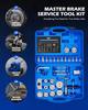 Brake Caliper Tool Set, 34pc with 11 Adapters & Swivel Pad Spreader, Piston Compressor & Line Cutter Bender