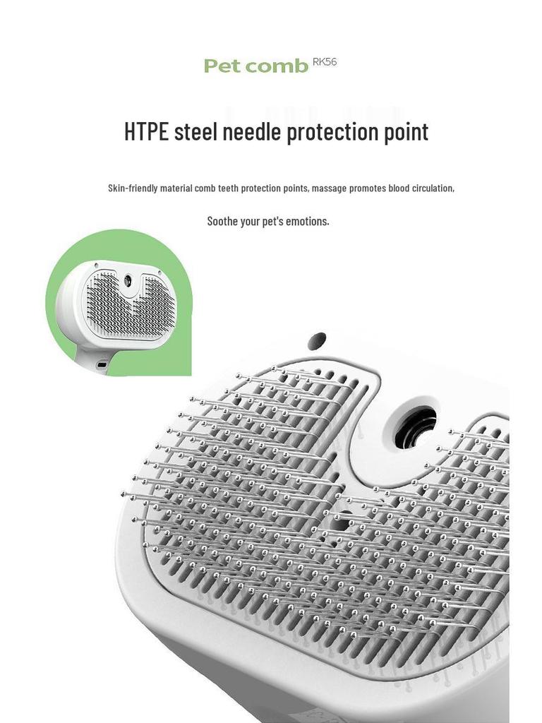 Pet Dematting Pin Comb & Massage Brush with Detangling Spray