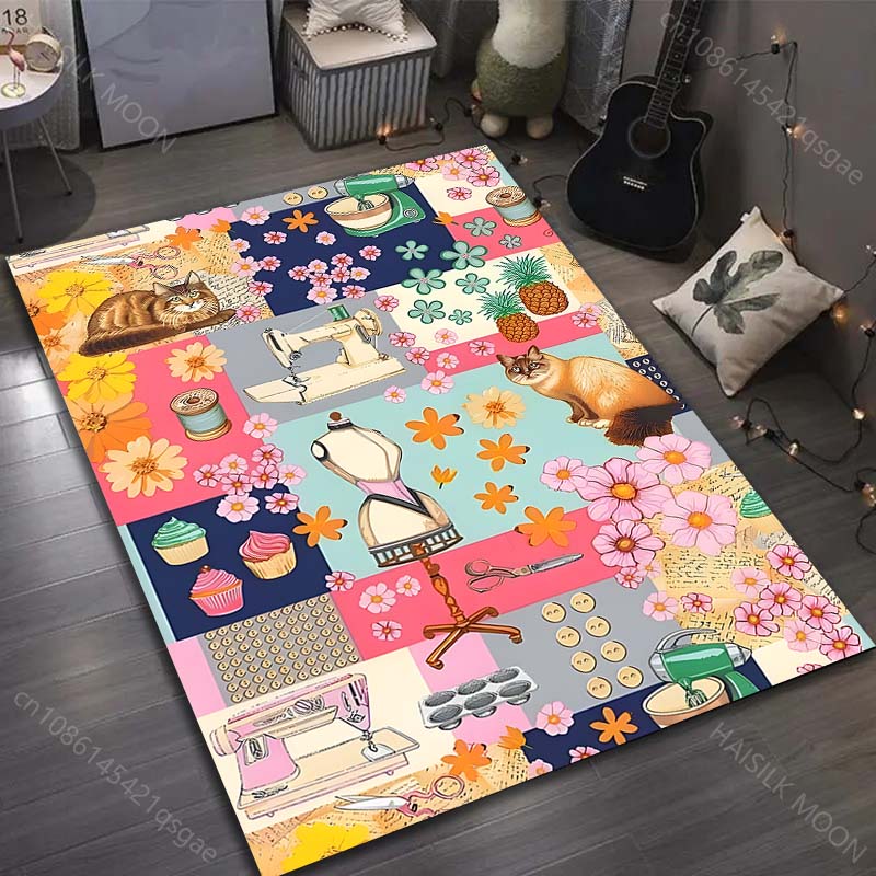 

Игла и нить для швейной машины Краска Ковер для гостиной Спальни Придверный коврик Домашний декор Коврик для зоны дивана и стола Нескользящий коврик для пола 40x60cm (16x24in)