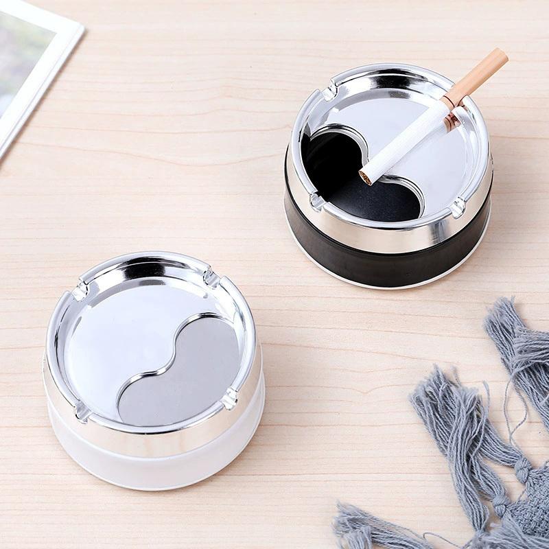 Stainless Steel Ashtray Round Windproof Ashtrays With Rotating Lid For Home Garden Outdoor Indoor Smoking Accessory