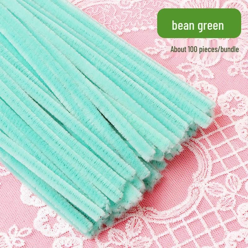 Thickened White Chenille Pipe Cleaners - Mixed Colors for DIY Bouquet Crafts