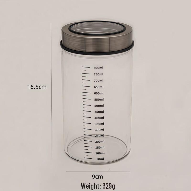ZISIZ 800ML Glass Food Storage Jars with Lids (Set of 2)